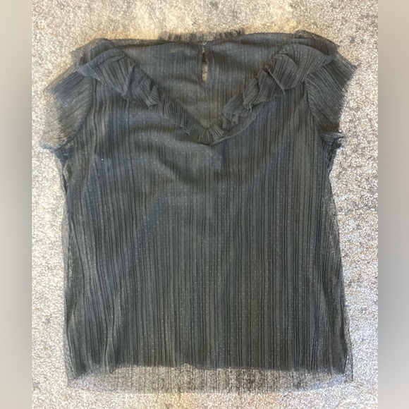 Ted Baker elegant Black Sheer Ruffle Blouse - Picture 5 of 6